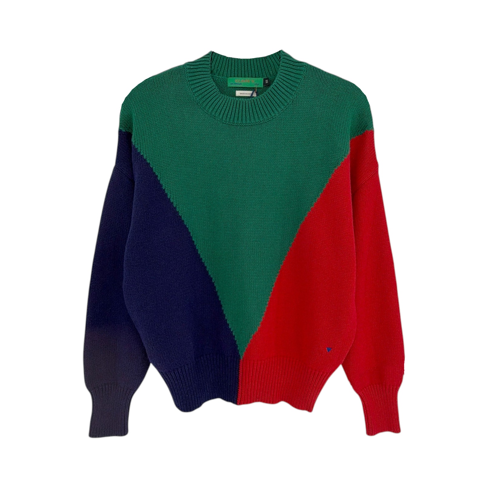 Clare V. Colorblock Drop Shoulder Sweater Xs